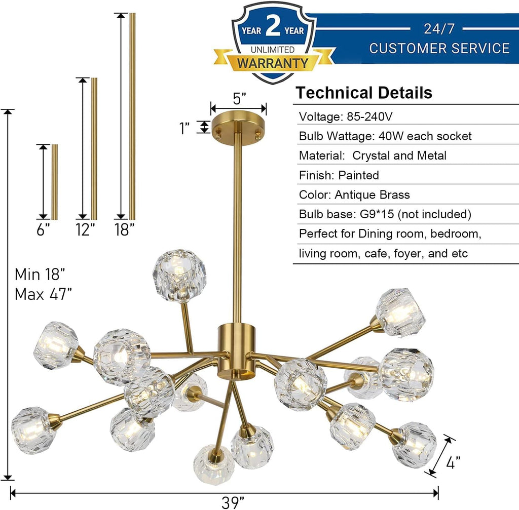 15-Light Modern Crystal Chandelier