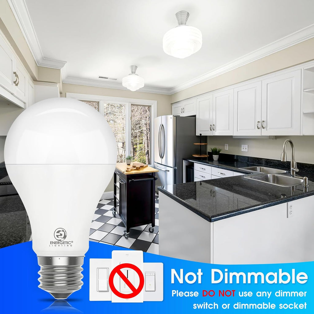 4 Pack 150 Watt Equivalent LED Light Bulb, Super Bright A21 Light Bulb, Cool White 4000K, 2600 High Lumens LED Bulb