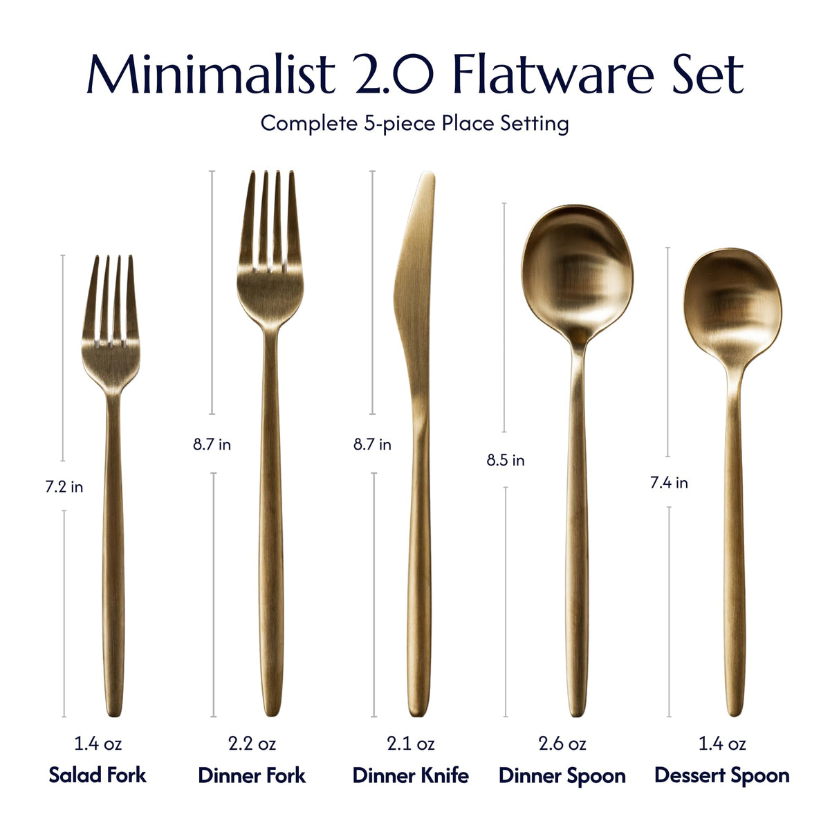 Minimalist 2.0 20-Piece Flatware Set, 18/10 Stainless Steel