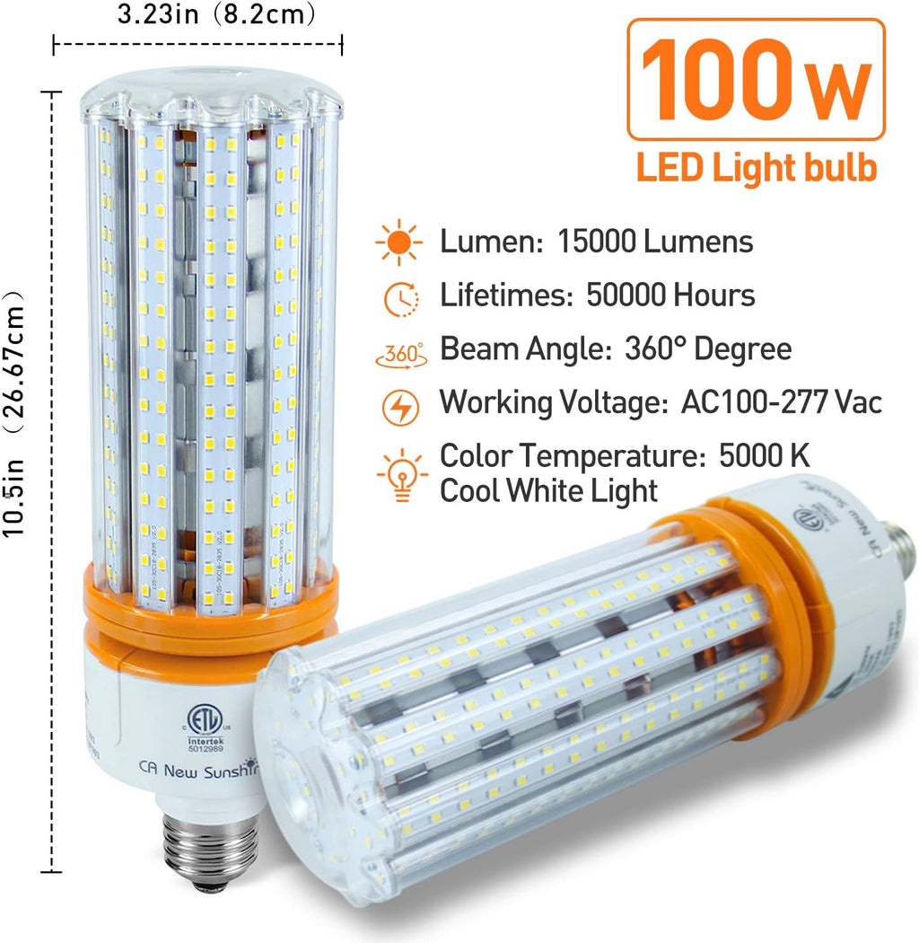 1000W Equivalent Led Corn light bulbs 15000 Lumen E26/E39 Medium Mogul Base