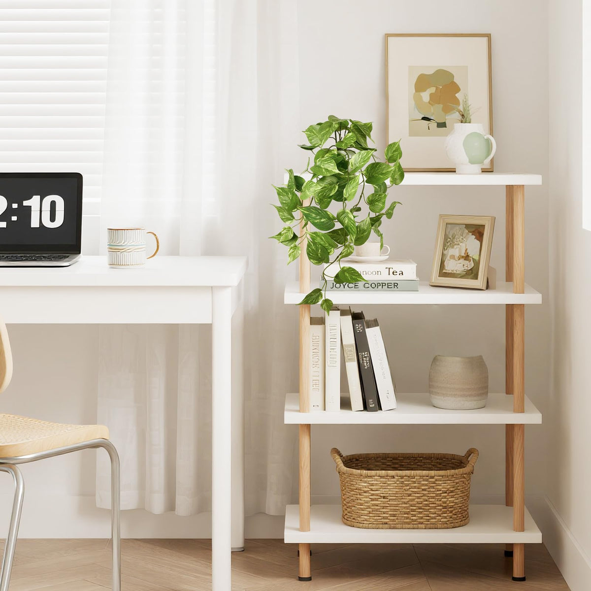 Fake Hanging Plants with Ceramic Pot, 25" Artificial Plants Indoor