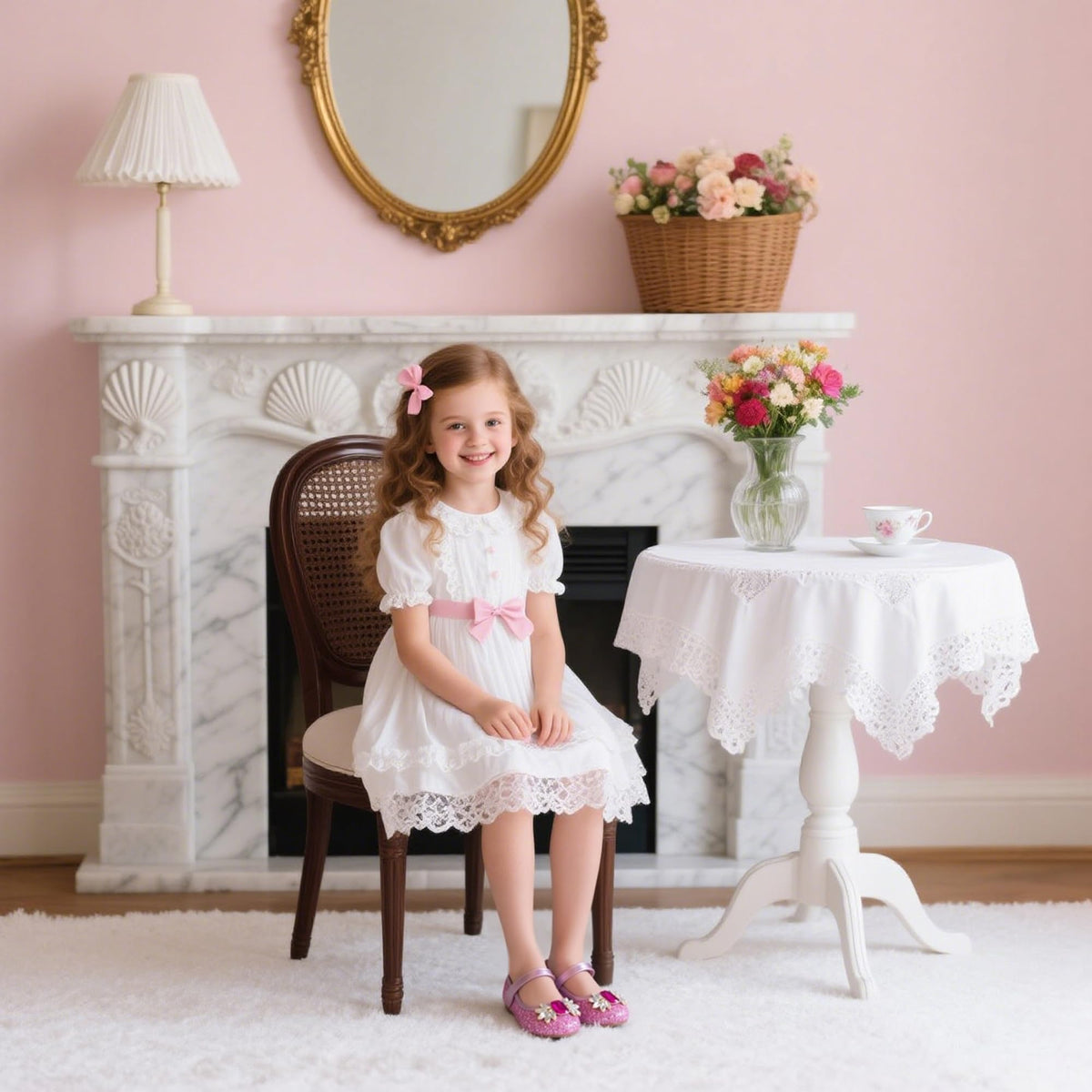 Toddler Little Girls Princess Shoes Mary Jane Ballerina Flats Flower Girl Dress Pink Shoes