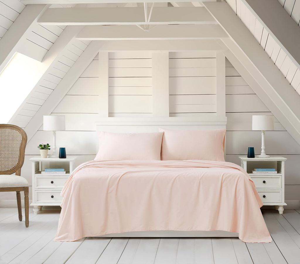 Closet Luxury Cotton Blend 4-Piece Sheet Set, Blush