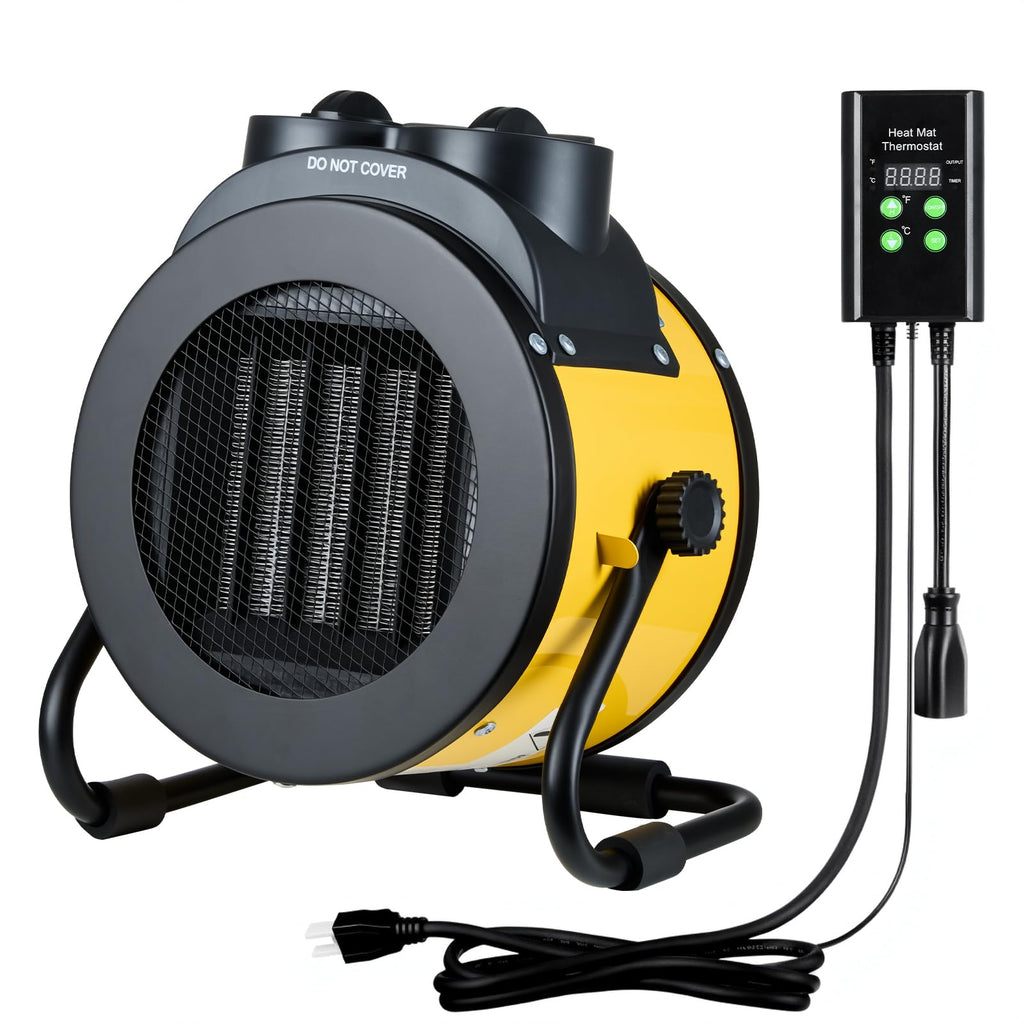 Greenhouse Heater with Thermostat, 1500W Electric Outdoor Heater