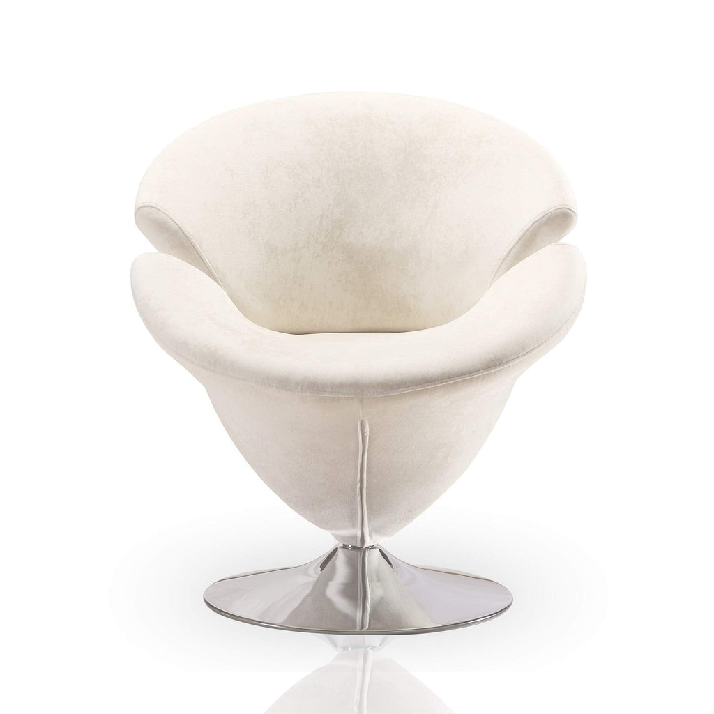 Inspired Saarinen Style Tulip Swivel Accent Chair Set of 2 with 360° Turn, Modern Flower Inspired Design, Soft Velvet Upholstery, Polished