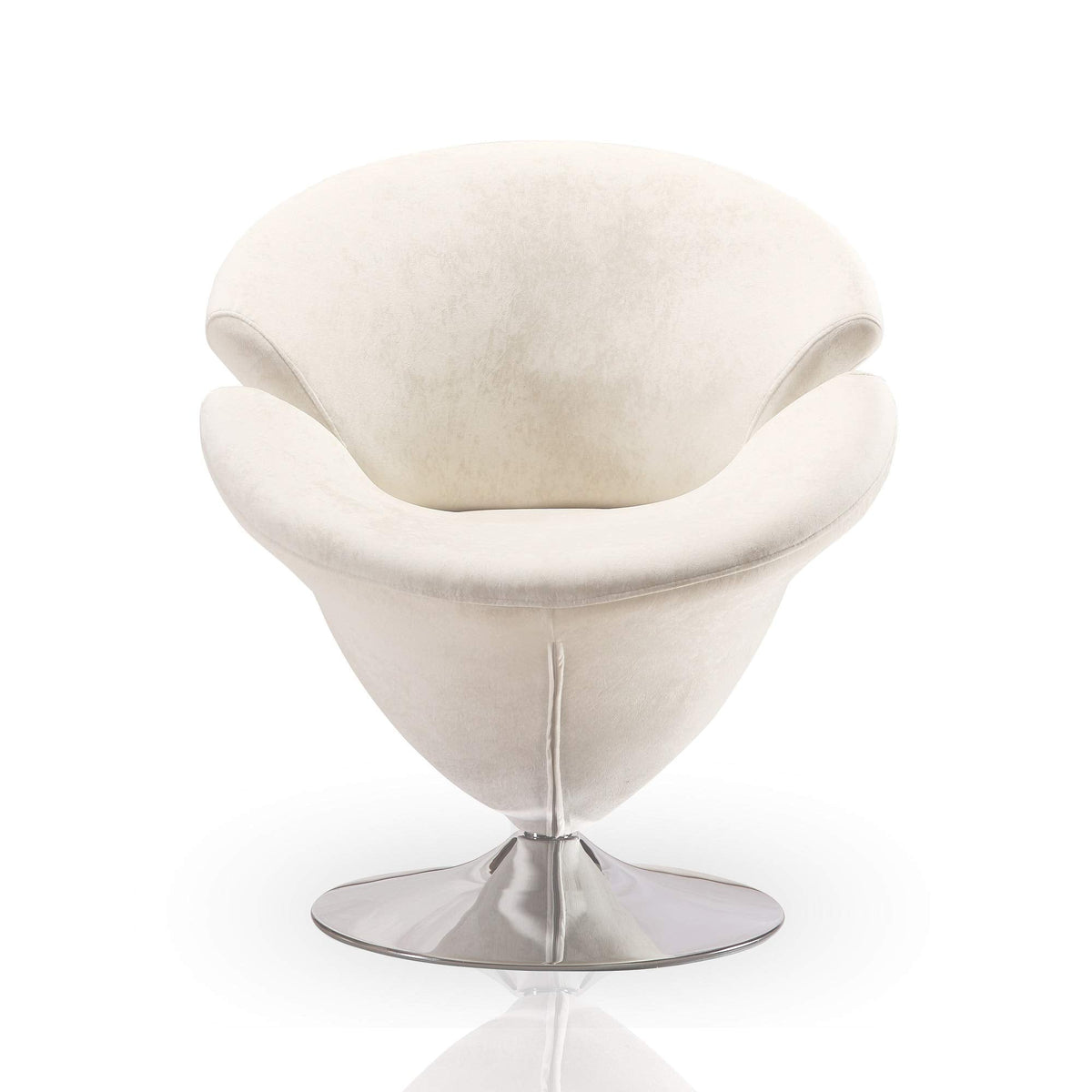 Inspired Saarinen Style Tulip Swivel Accent Chair Set of 2 with 360° Turn, Modern Flower Inspired Design, Soft Velvet Upholstery, Polished