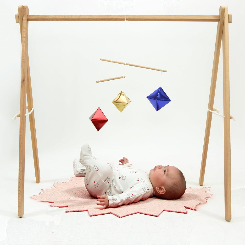 Montessori Mobile Mega Set with Baby Gym - Piece Newborn Visual & Sensory Development System (Bell and Ring