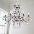 Six-Light Modern Crystal Chandelier Light Fixture for Dining Rooms
