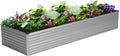 12x2x2ft Galvanized Raised Garden Bed,Metal Raised Beds Kit Silver
