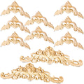 10 Pieces Decorative Wood Onlays and Appliques for Furniture - DIY Carved Trim Appliques for Bed, Door, Cabinet