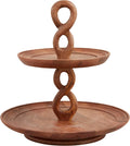 X 14" Dia Twisted Handle Tiered Server, Brown