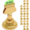 Table Number Holders (16pc) Premium Gold Metal Place Card Holders for Wedding Party Table Decor Card Holder (1.7 inch