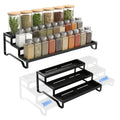 Expandable Spice Rack Organizer for Cabinet 3 Tier Black 1Pack