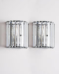 Modern Crystal Wall Sconces in Chrome Finish, Set of Two