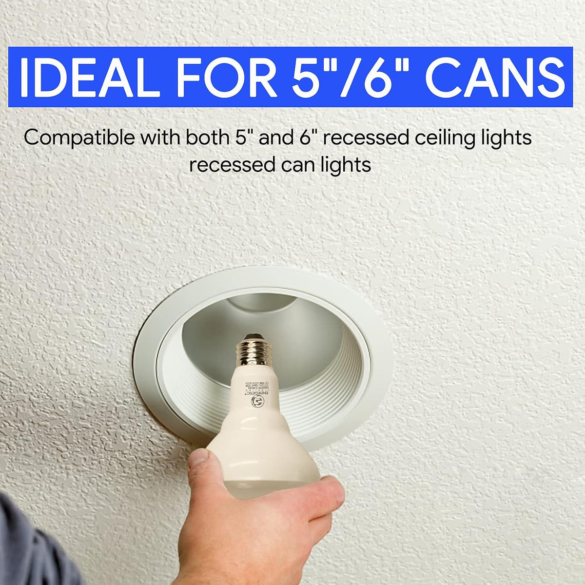Energetic 12 Pack 900 Lumens 75W BR30 LED Recessed Light Bulb, 2700K