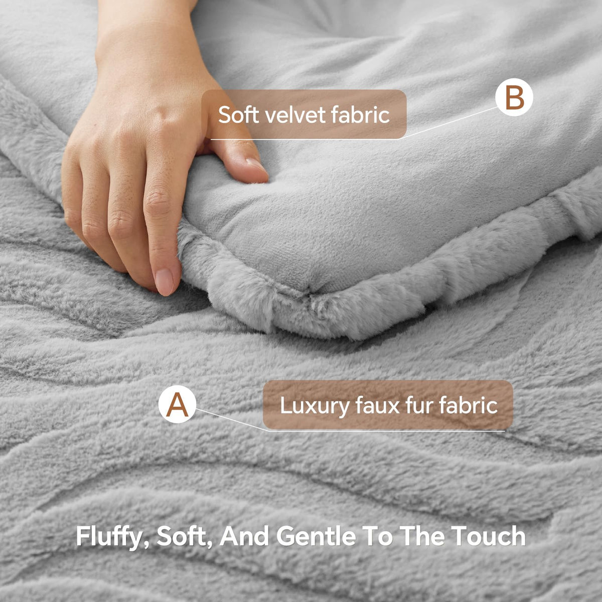 Fluffy Faux Fur Comforter Set, Fuzzy Bedding Set