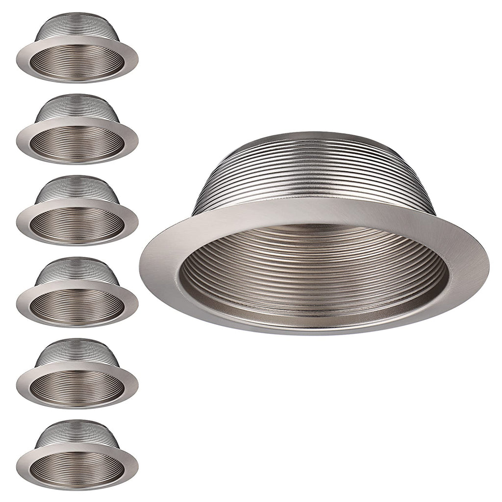 6 Inch Integrated Can Light Trim, Satin Nickel