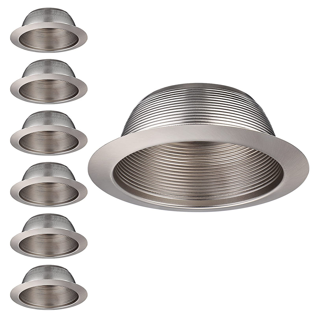 6 Inch Integrated Can Light Trim, Satin Nickel
