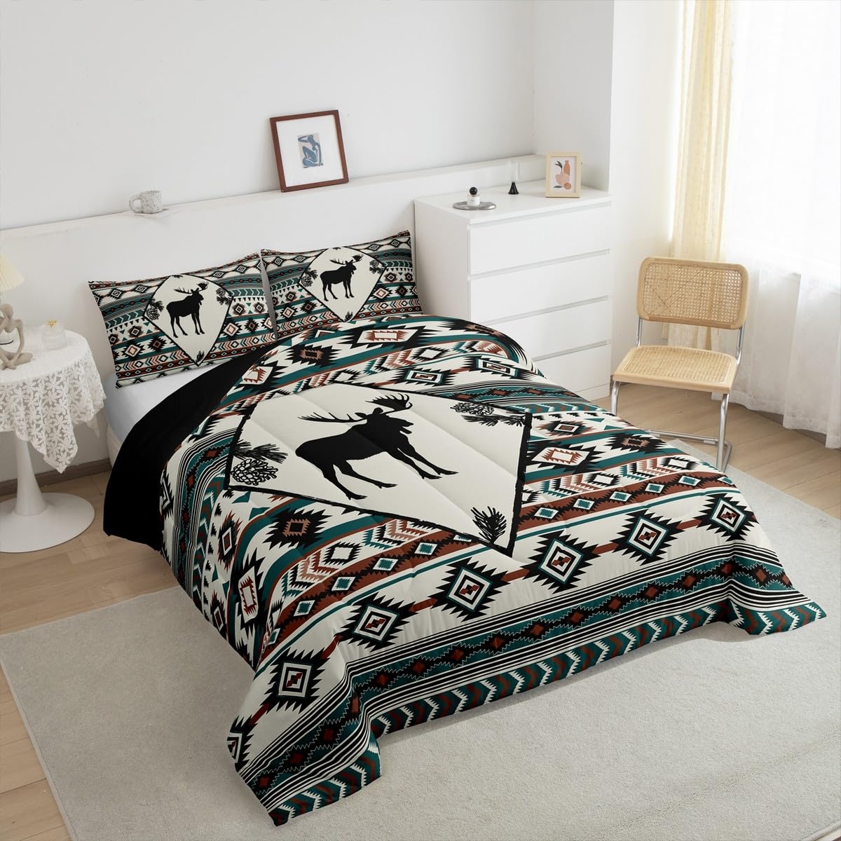 Rustic Moose Comforter Set Cabin Lodge Southwest