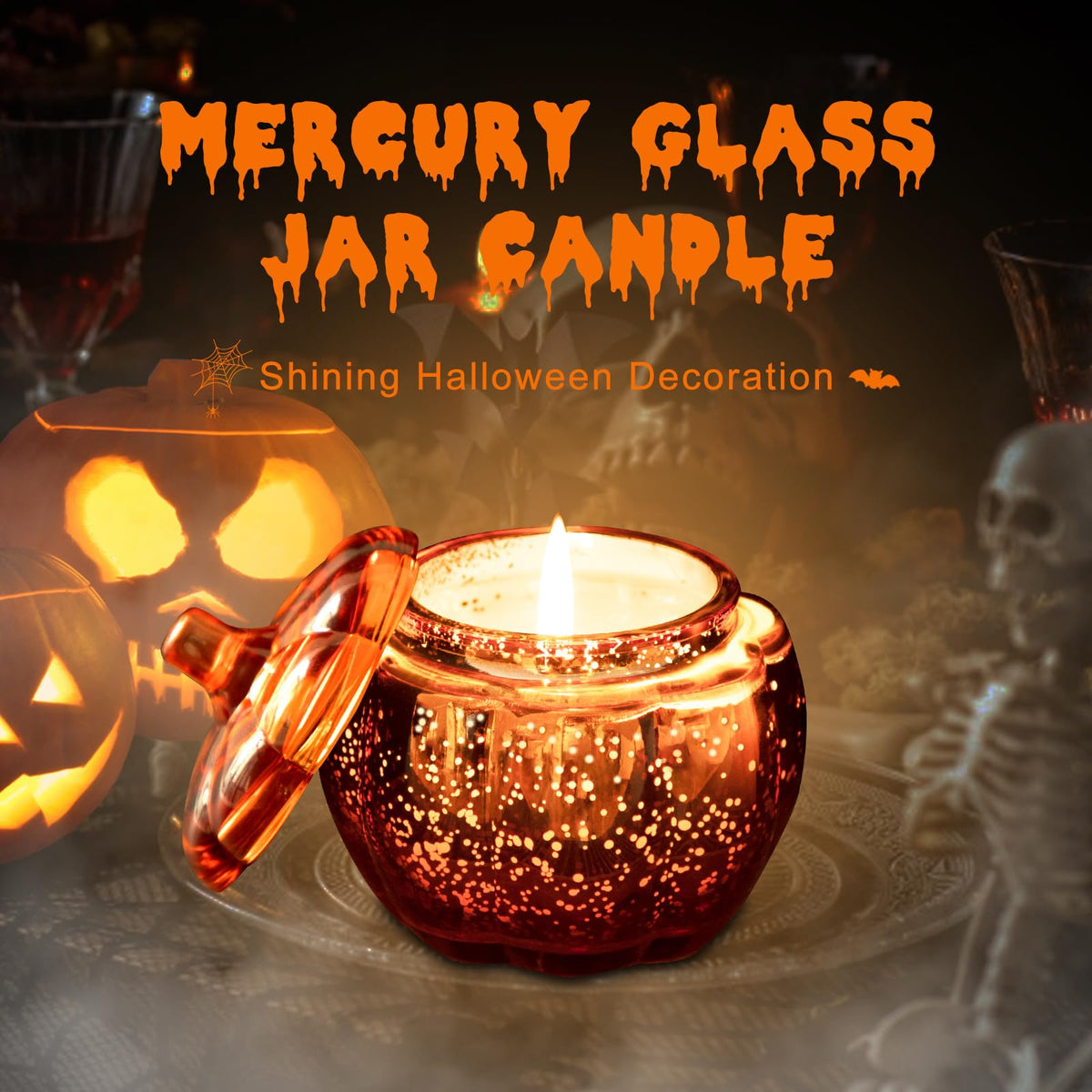 Fall Scented Candles Gift Set 3 Pack, 16.5oz Pumpkin Glass Jar Candle, Thanksgiving Aromatherapy Soy Wax Candles for