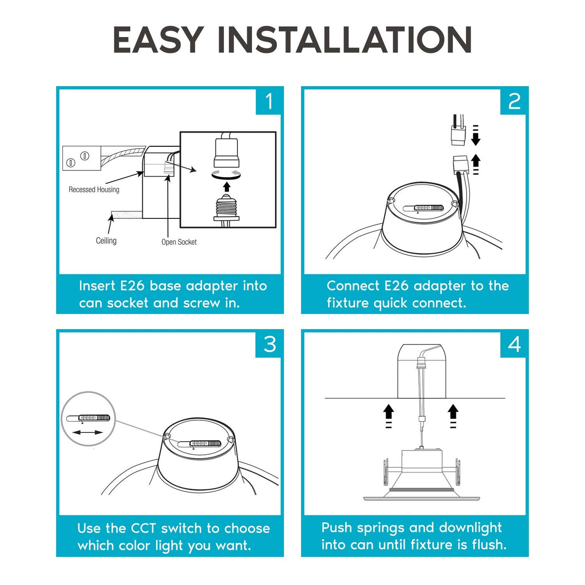 5/6 Inch LED Recessed Retrofit Downlight, 14W=90W, 1100LM (16 Pack)