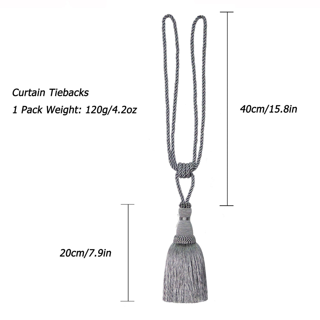 Curtain Tiebacks Tassel Drapery Tie-Backs Rope Holdbacks - 4 Pack