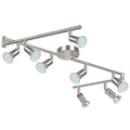 LED Track Lighting Kit, 54.13'' Matt Nickel 8 Way Ceiling Spot Lighting, Flexibly Rotatable Light Head, Modern Track