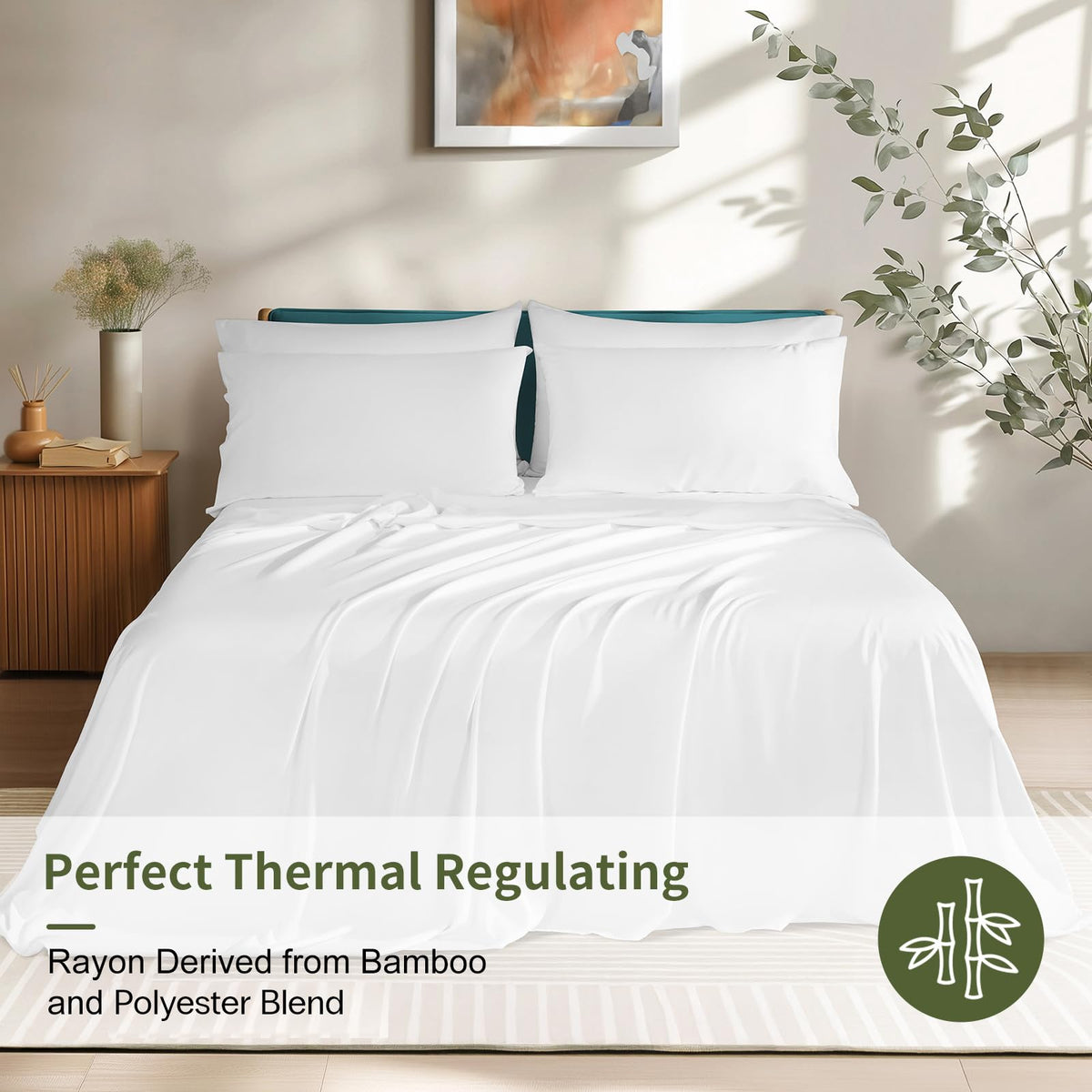 6 Piece Sheet Sets, Cooling Sheets, White