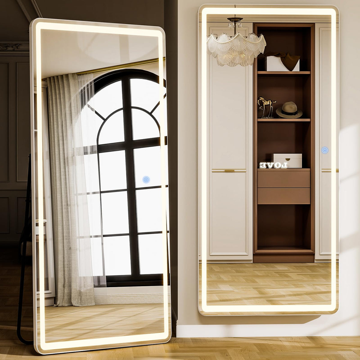 71" x 26" Rounded LED Full Length Mirror