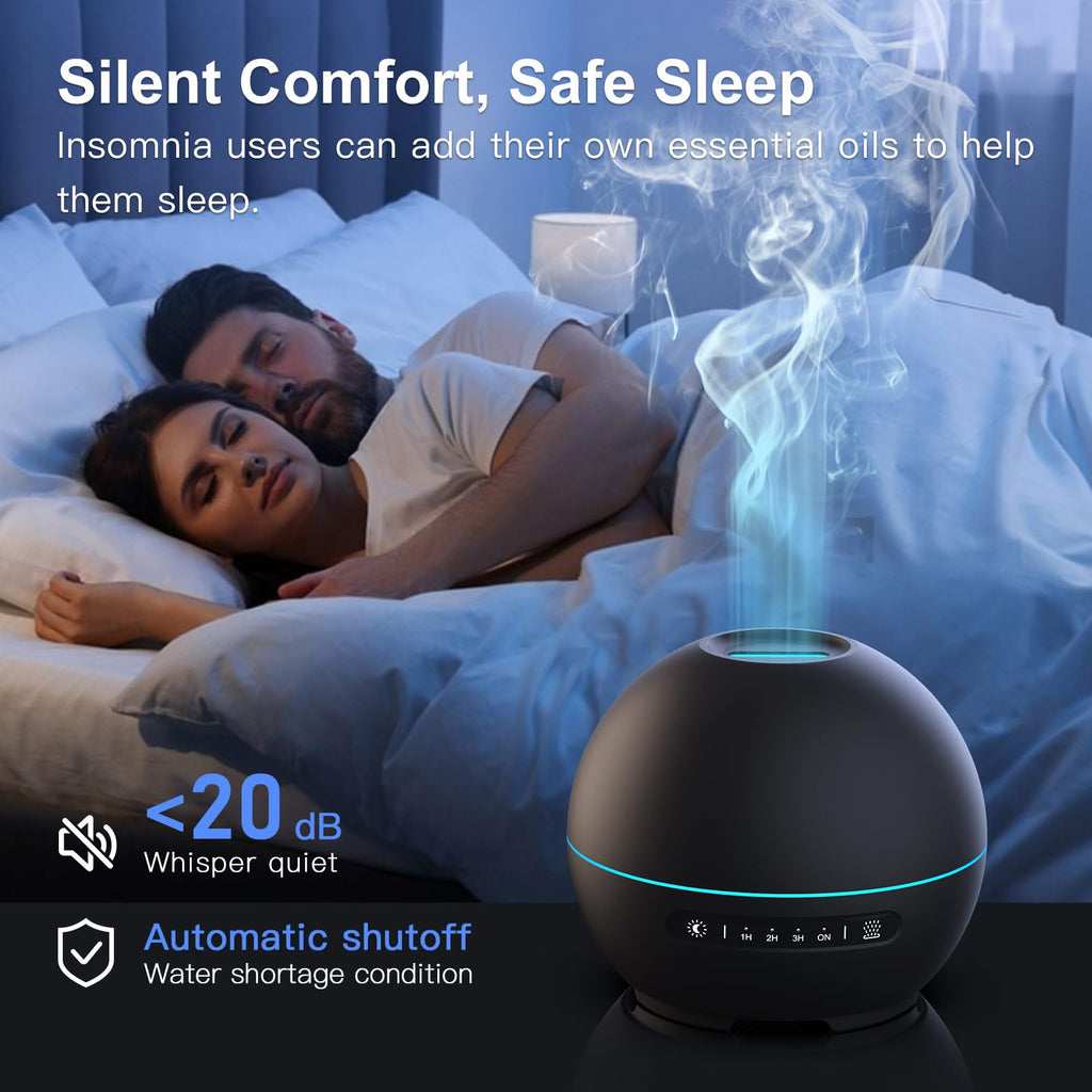 2 Pack Essential Oil Diffuser - 200ml Ultrasonic Aromatherapy Diffuser with 4 Timers & 7 Colors Night Lights, 20dB