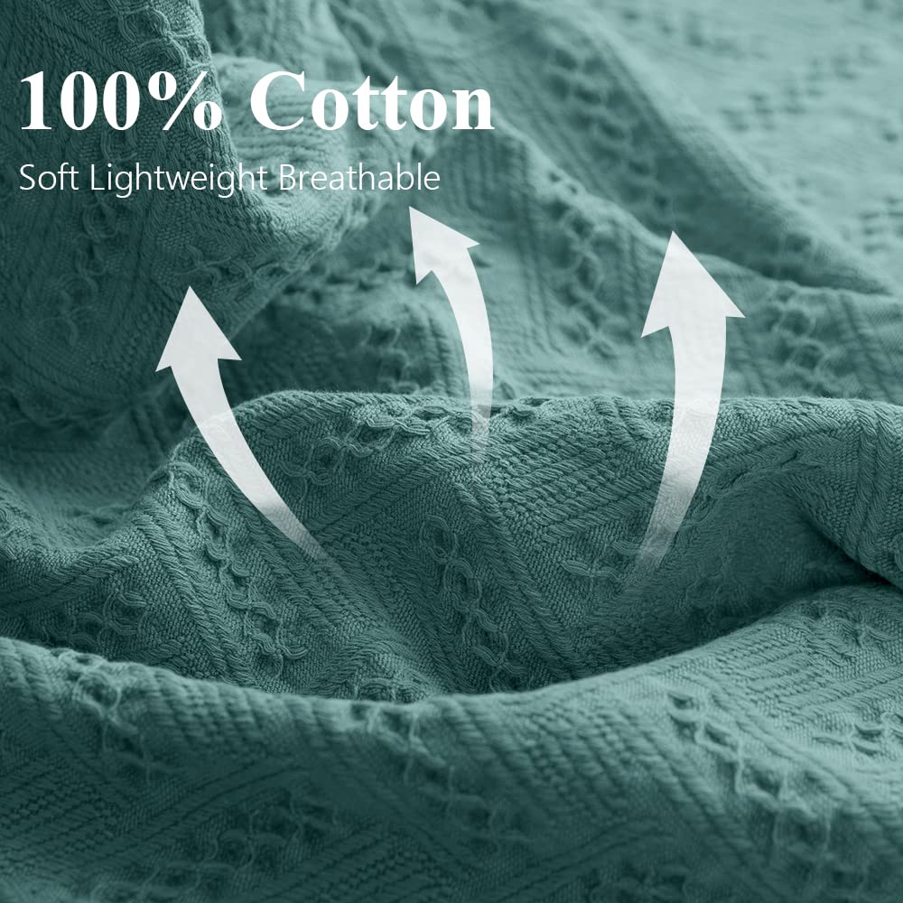 100% Cotton Throw Blanket for Bed, Couch