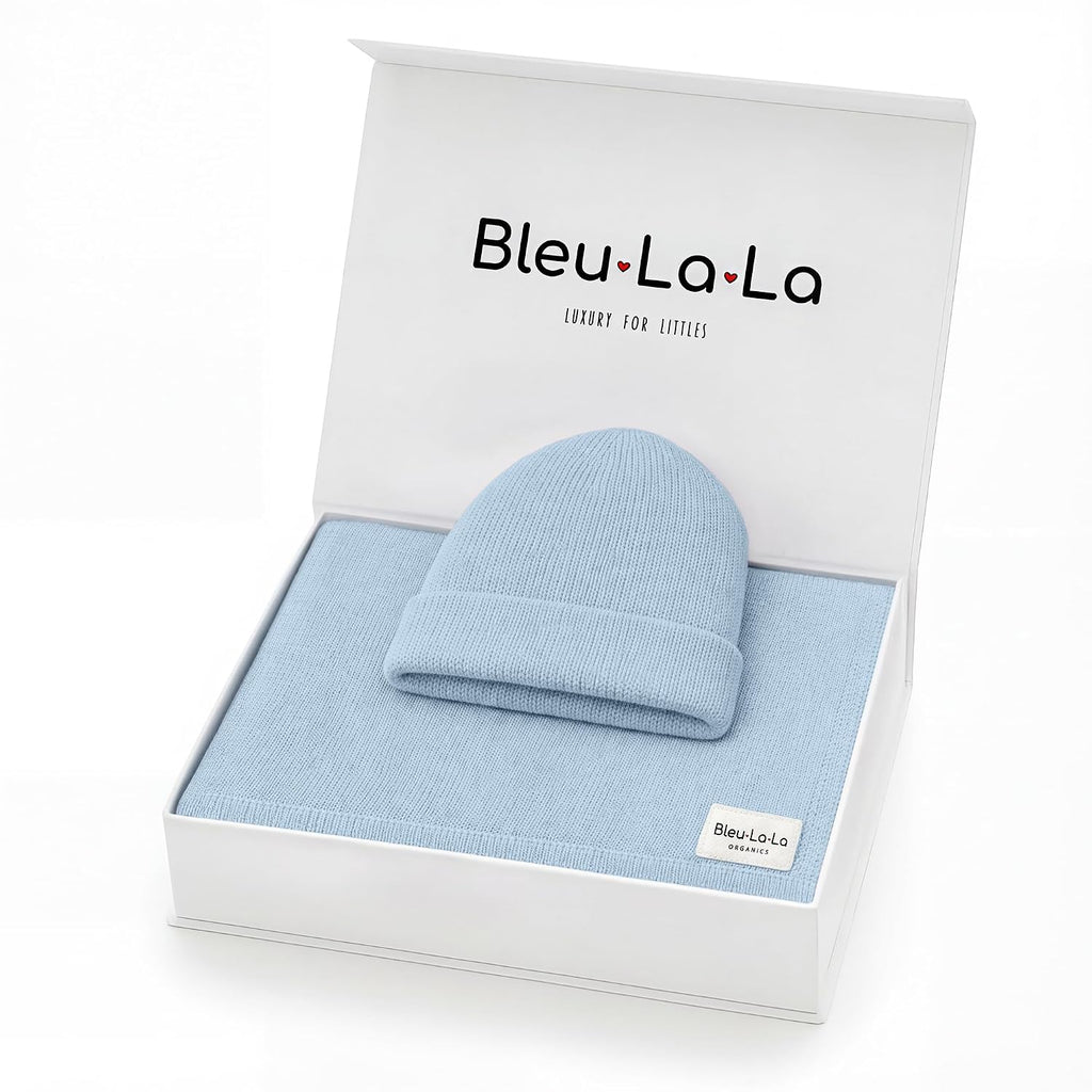 Gift Set - Organic Cotton Newborn Blanket Essentials, Thoughtful Baby Shower & New Baby Gift for Boys & Girls (Luxe