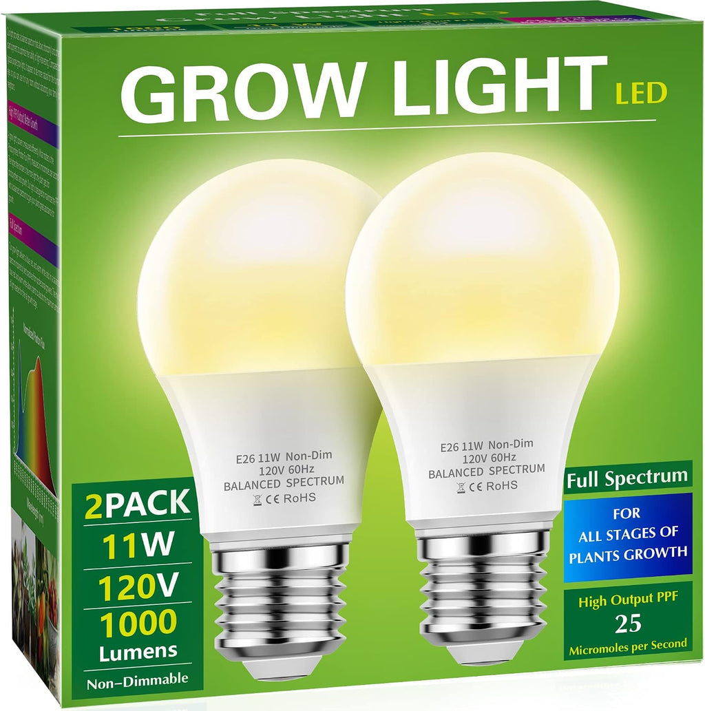 Grow Light Bulbs 2 Pack & 3 Hanging Grow Light
