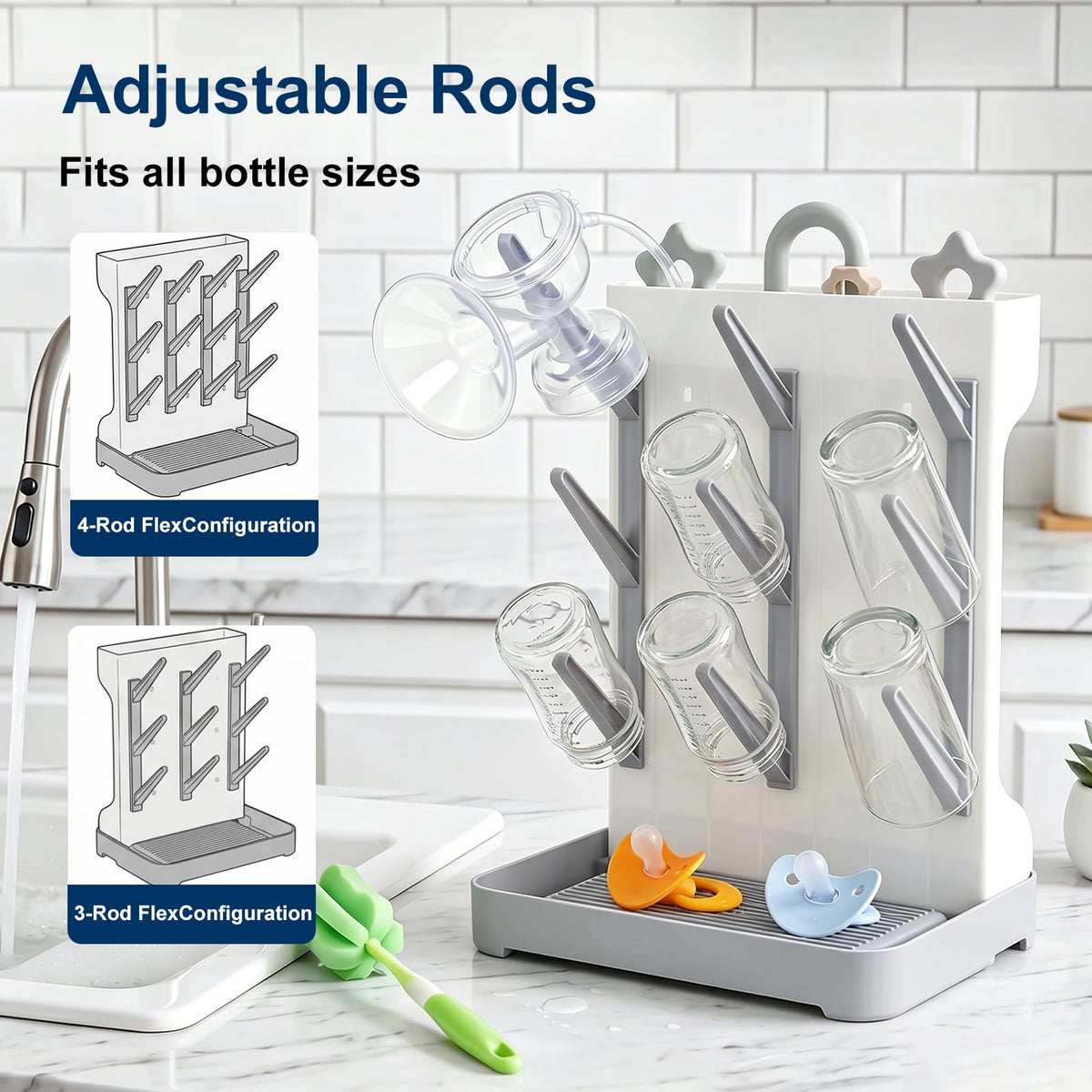 Baby Bottle Drying Rack: Space Saving Vertical Bottle Dryer Holder
