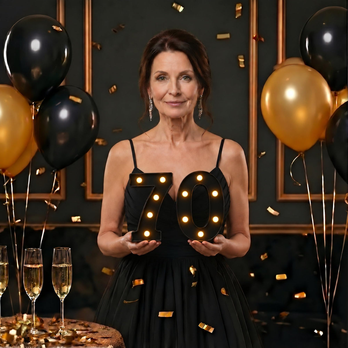 70th Birthday Decorations for Women, Light Up Number 70 LED Marquee Lights