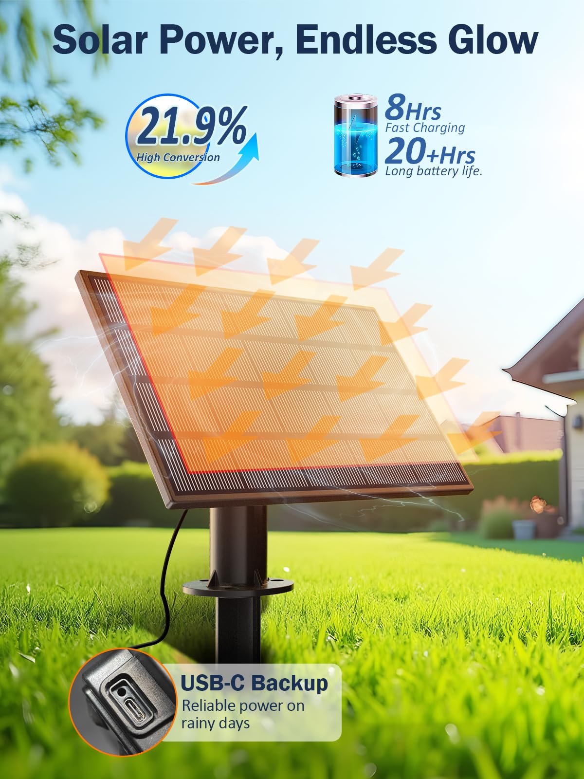 Solar String Lights Outdoor, Dimmable Patio Lights Solar Powered with Remote & USB Port 35+1 LED Shatterproof