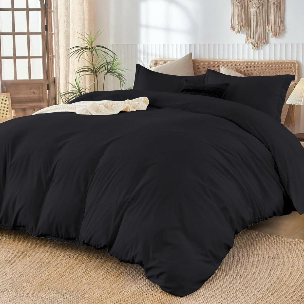 3 Sided Zipper Closure 3PC- Duvet Cover Set Egyptian Cotton Hotel Quality