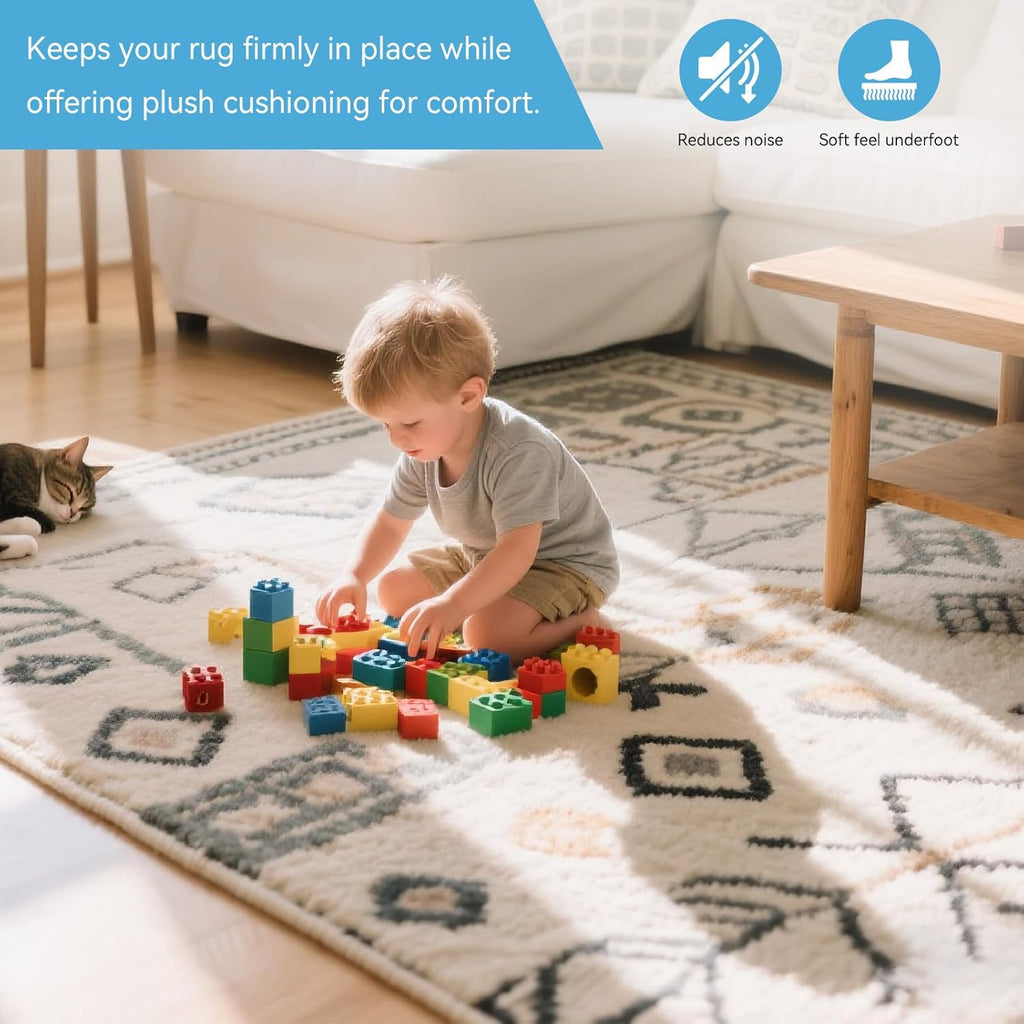 5x7 FT Non Slip Rug Pad,100% Waterproof Felt Rug Pad for Hardwood Floors,1/8" Thick Soft Carpet Pad with Natural