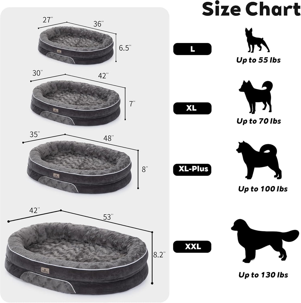 Orthopedic Dog Bed Couch for XLarge Plus Sized Pets with Egg Foam Support, Four-Sided Bolster Cushions, Soft
