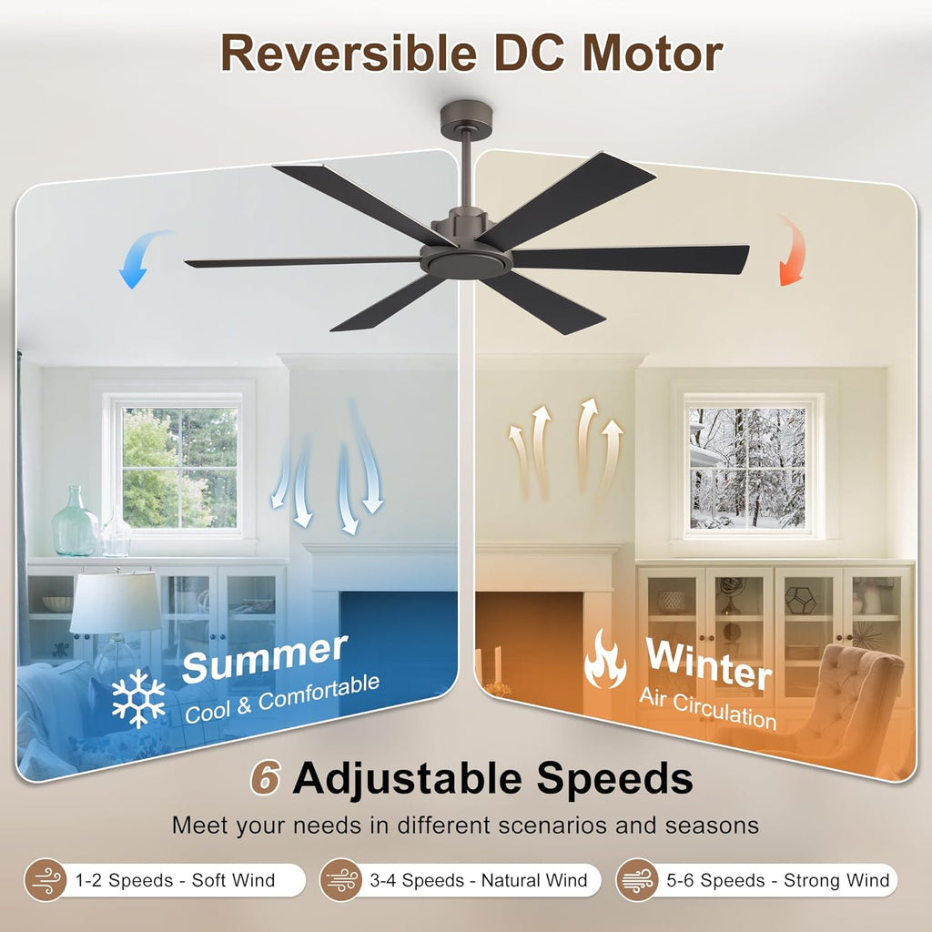 60" Ceiling Fan, No Light