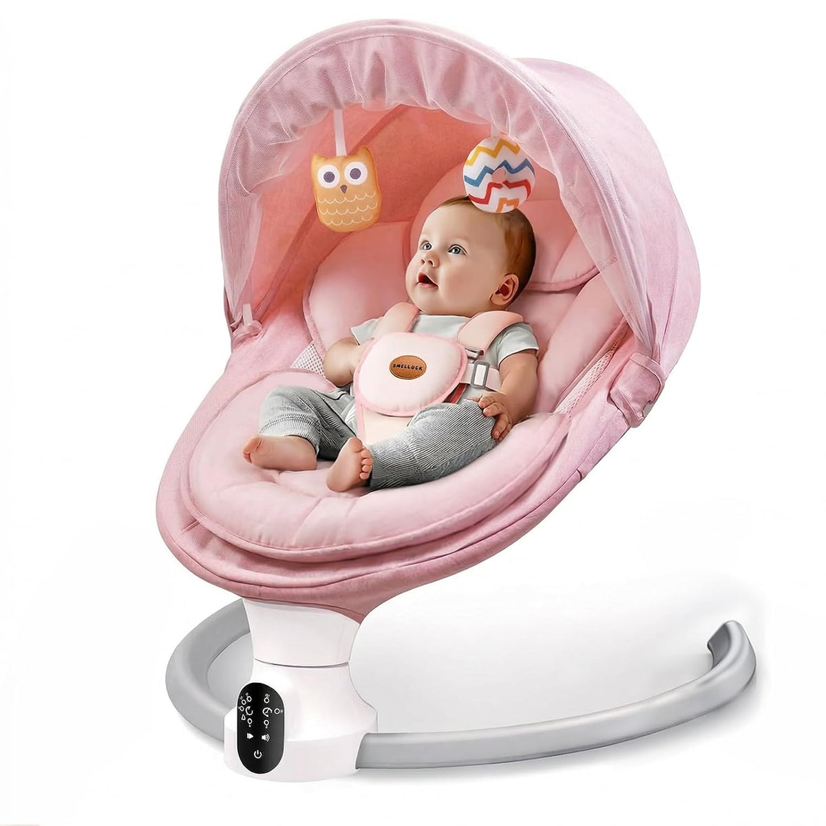Swing for Infants - Electric Baby Rocker with Exclusive App Function, Upgraded 5 Point Harness, Bluetooth Support, 10