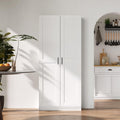 White Tall Kitchen Pantry Cabinet Organizers and Storage with Doors and Adjustable Shelves,Wood Large Gabinetes Para