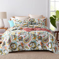 Quilt King Size, 100% Pure Cotton Bedspread, Lightweight Reversible Quilted Coverlet White King Bedding Sets, Vintage