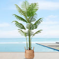 Artificial Palm Tree 5.5FT Tall Fake Tree Nearly Natural Large Tropical Faux Plant Faux Areca Palm Tree with Real