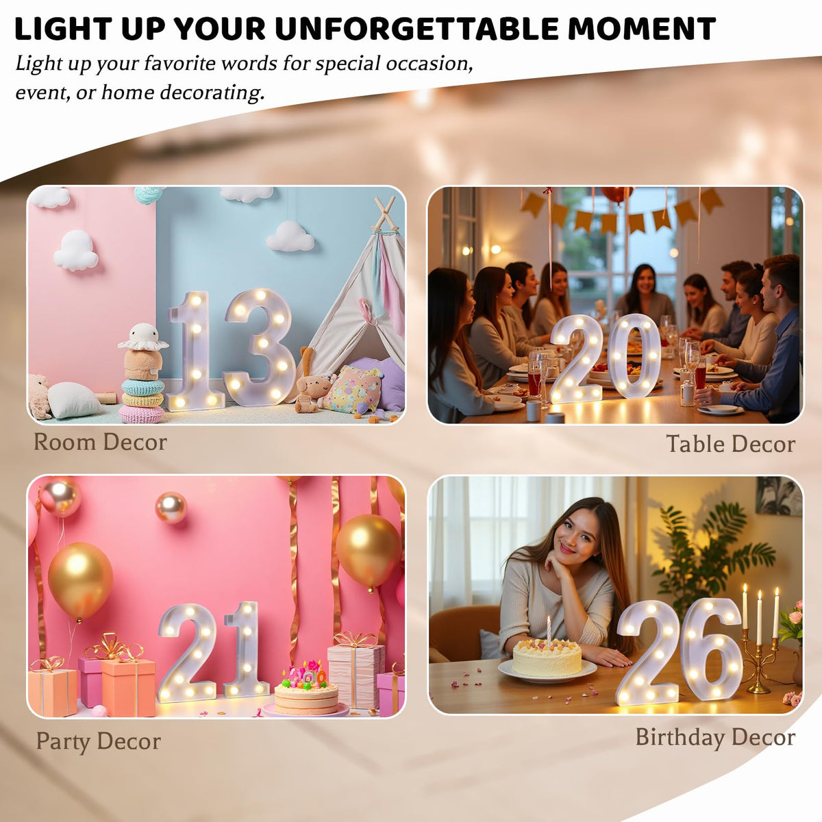 LED Light Up Numbers, Marquee Number Sign for 27th Birthday Decor(27)