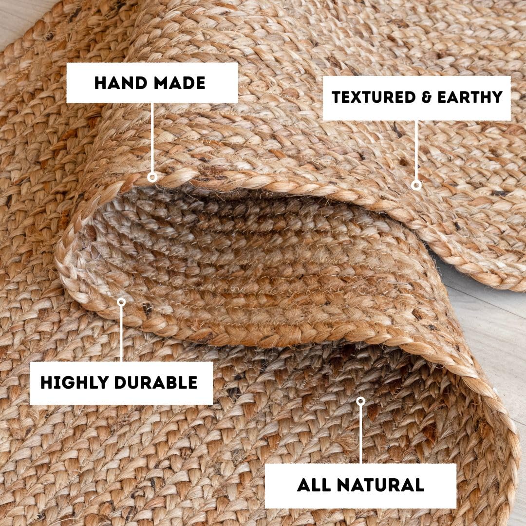 Braided Jute Runner Rug - Natural