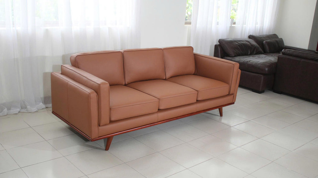 Savoy Full All Around Front and Back Italian Leather Sofa 89" Pure Full Solid Wood Accent Premium Plush Memory Foam