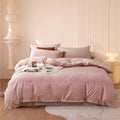 Pink Velvet Comforter Set Blush Pink Fluffy Bedding Comforter Set Light Pink Solid Color
