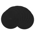 Round Braided Placemats Set of 8 Washable Cotton Polyester Woven Round Table Mats for Dining Tables 15 inch (Black, 8)