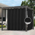 Outdoor Curtains 1 Panel, 110x108 inch, Black